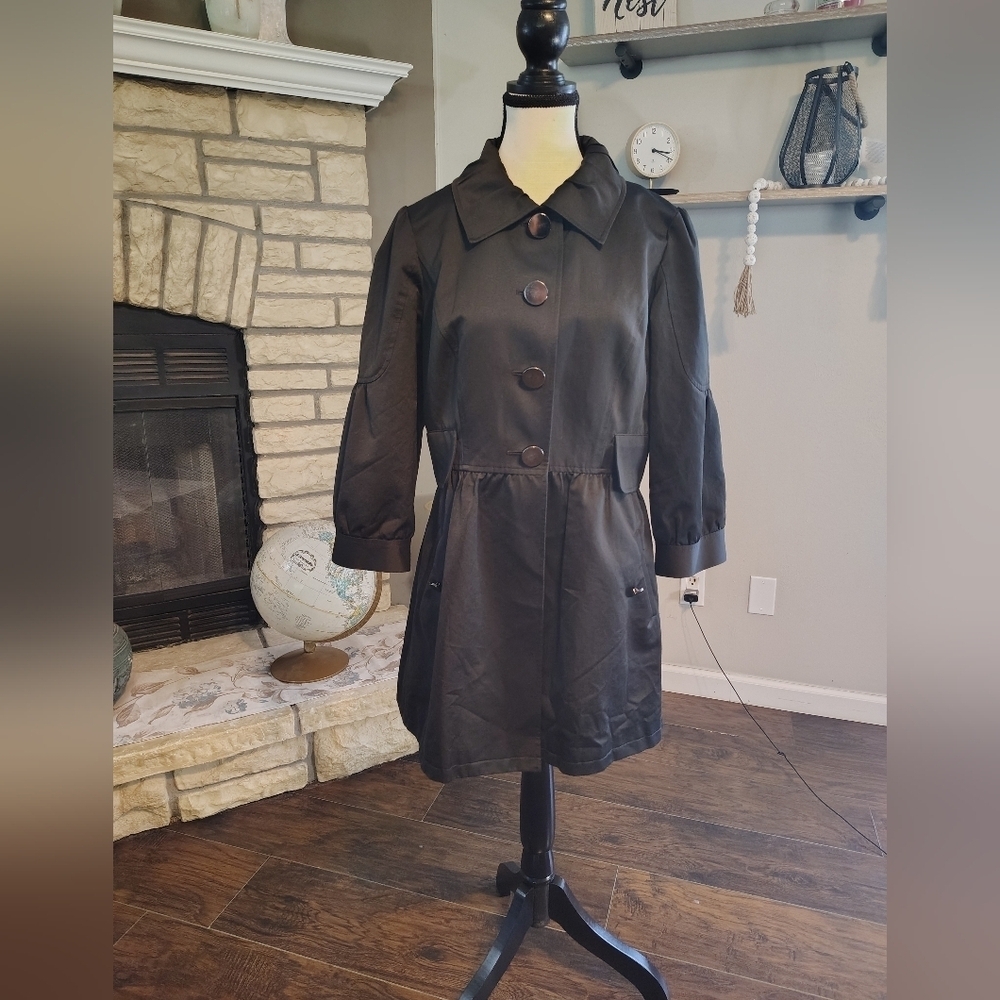 Gianni Bini Elegant Black Trench Coat